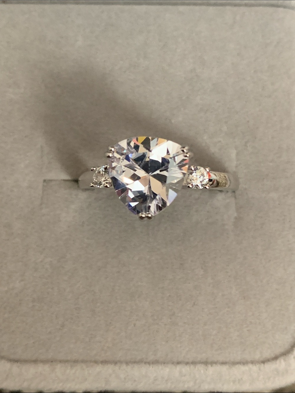 New 925 Silver Trillion Cut Clear CZ Ring sizes 5.5 & 8